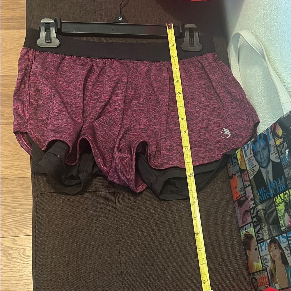 #1311+Women's Heathered Purple Running Shorts - Picture 5 of 10